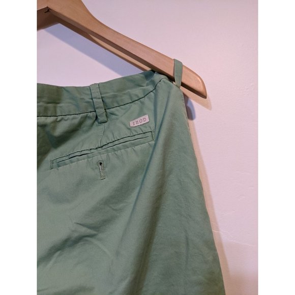 Izod Saltwater Mens Shorts 33 Flat Front Solid Casual Cotton Chino 624 - Picture 10 of 12